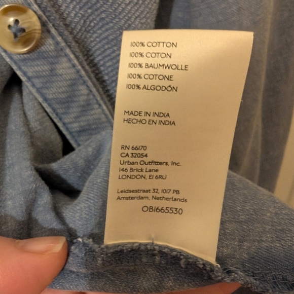 Pilcro Cotton Denim Blue Shacket Size Large - Picture 6 of 6